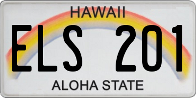 HI license plate ELS201
