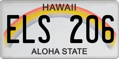 HI license plate ELS206