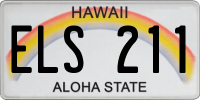 HI license plate ELS211