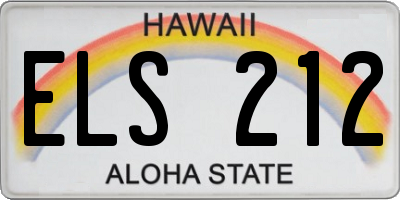 HI license plate ELS212