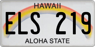 HI license plate ELS219