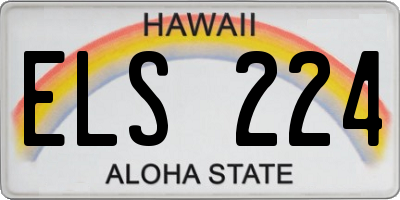 HI license plate ELS224