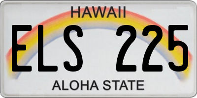 HI license plate ELS225