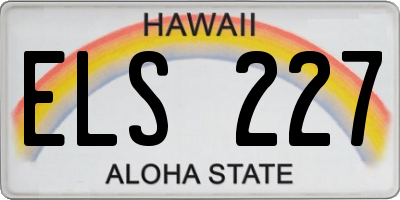 HI license plate ELS227