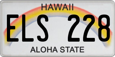 HI license plate ELS228