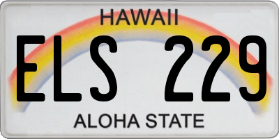 HI license plate ELS229