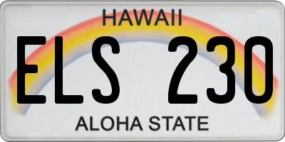 HI license plate ELS230