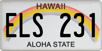 HI license plate ELS231