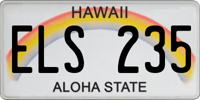 HI license plate ELS235