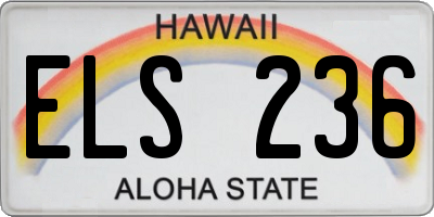 HI license plate ELS236