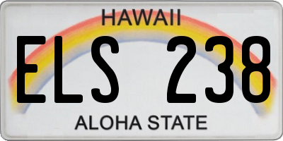HI license plate ELS238