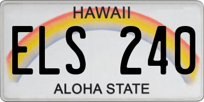 HI license plate ELS240
