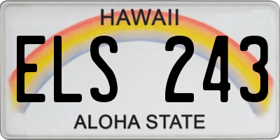 HI license plate ELS243