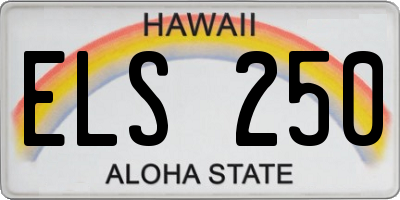 HI license plate ELS250