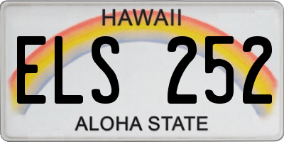 HI license plate ELS252