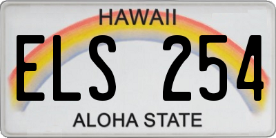 HI license plate ELS254