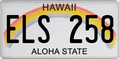 HI license plate ELS258