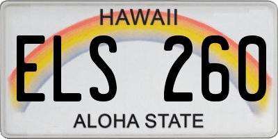 HI license plate ELS260