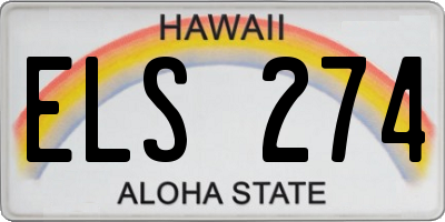 HI license plate ELS274
