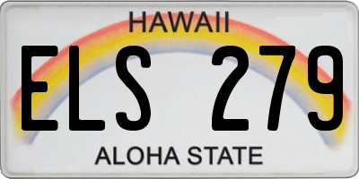 HI license plate ELS279
