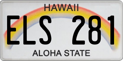 HI license plate ELS281