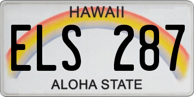 HI license plate ELS287