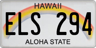HI license plate ELS294