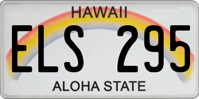 HI license plate ELS295