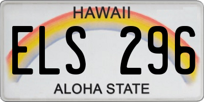 HI license plate ELS296