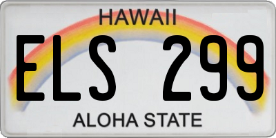 HI license plate ELS299