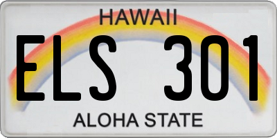HI license plate ELS301