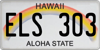 HI license plate ELS303