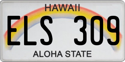 HI license plate ELS309