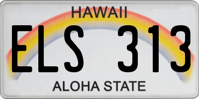 HI license plate ELS313