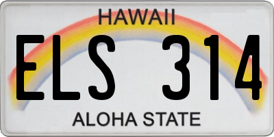 HI license plate ELS314