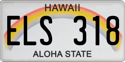 HI license plate ELS318