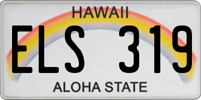 HI license plate ELS319