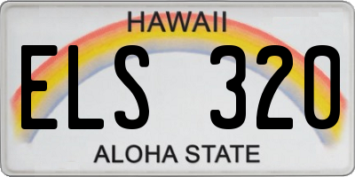 HI license plate ELS320