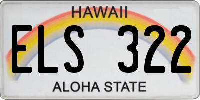 HI license plate ELS322