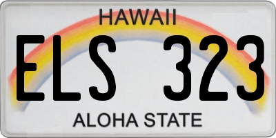 HI license plate ELS323
