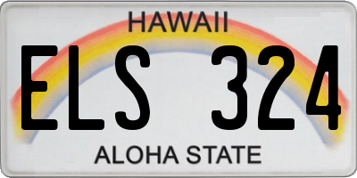 HI license plate ELS324