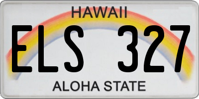 HI license plate ELS327