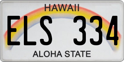 HI license plate ELS334
