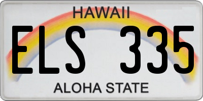 HI license plate ELS335