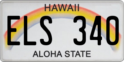 HI license plate ELS340