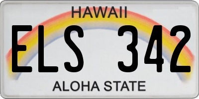 HI license plate ELS342