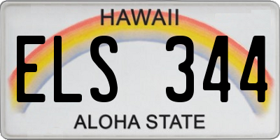 HI license plate ELS344