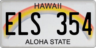 HI license plate ELS354