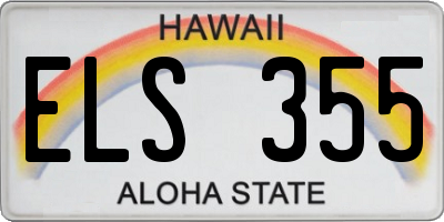 HI license plate ELS355