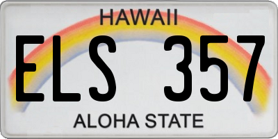 HI license plate ELS357